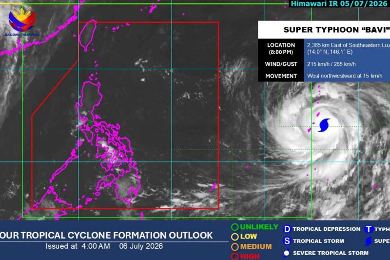 Super Typhoon Bavi outside PAR being monitored —PAGASA